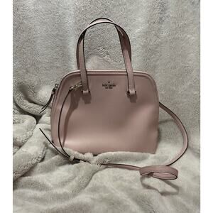 Kate Spade New York Satchel Handbag Crossbody Light Pink Leather Classic Luxury